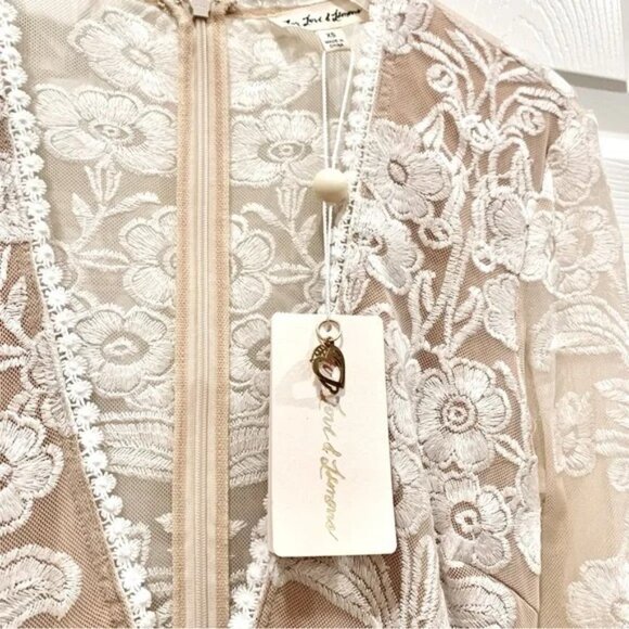 For Love & Lemons Ivory White Temecula Floral Lace Mesh Embroidered Maxi Dress - Picture 9 of 9